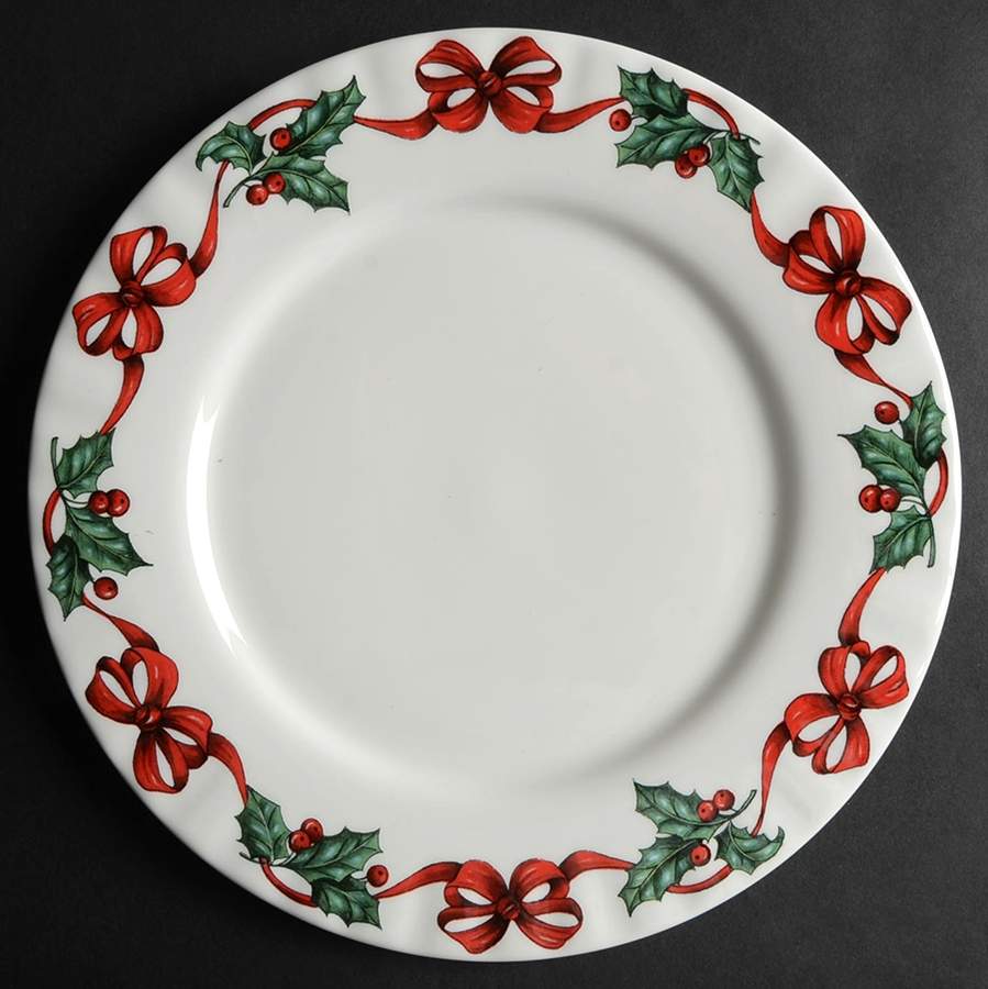 Christmas Ribbon Dinner Plate by Roy Kirkham-1