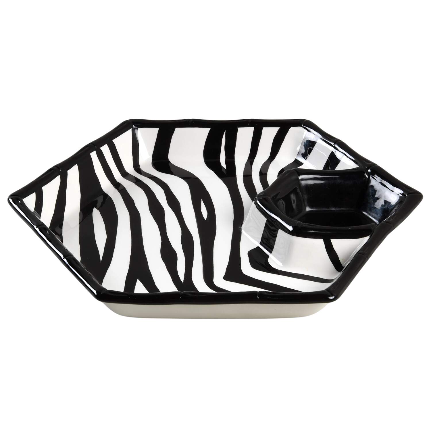 Zebra 1 Piece Chip & Dip by Roscher & Co-1