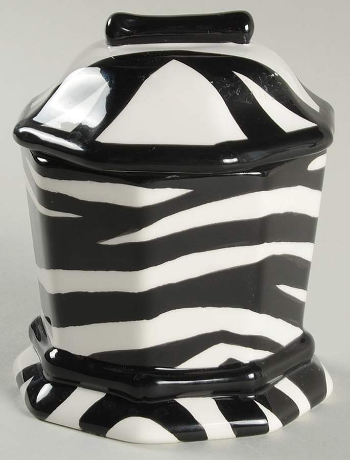 Zebra Sugar Bowl & Lid by Roscher & Co-1