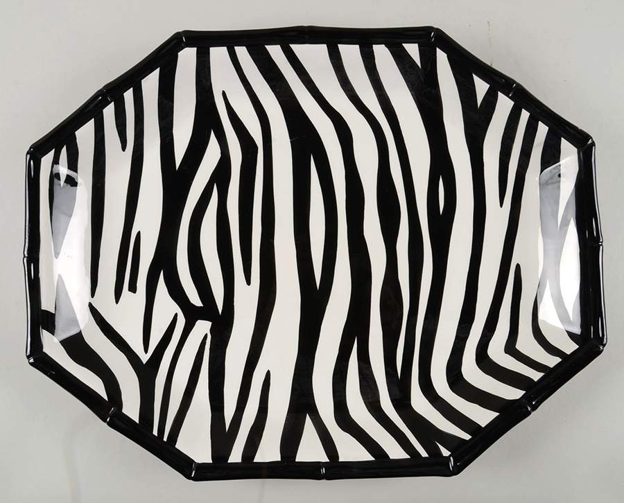 Zebra 17" Octagonal Serving Platter by Roscher & Co-1