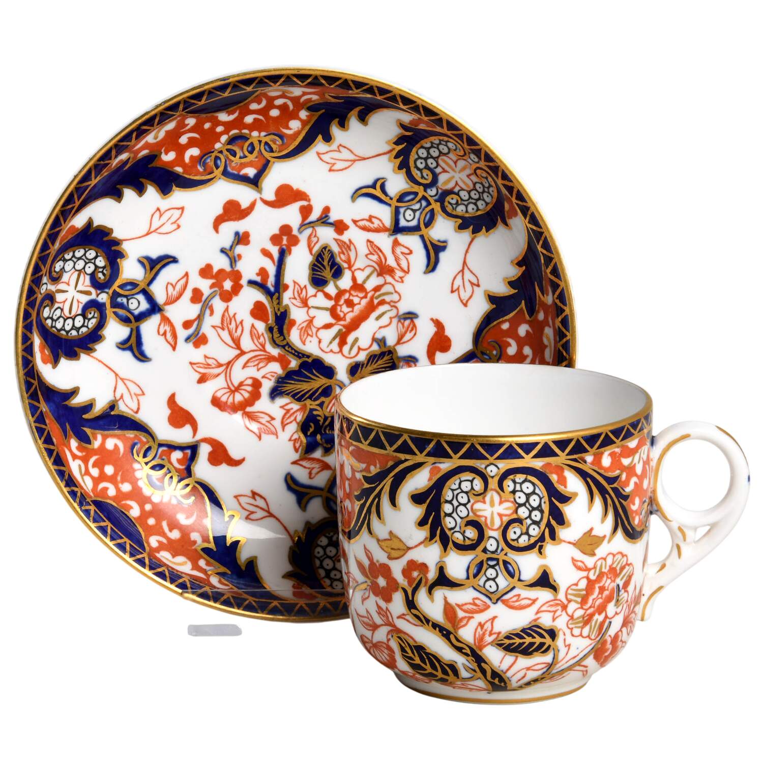 Kings (Older Backstamp) Flat Cup & Saucer Set by Royal Crown Derby-1