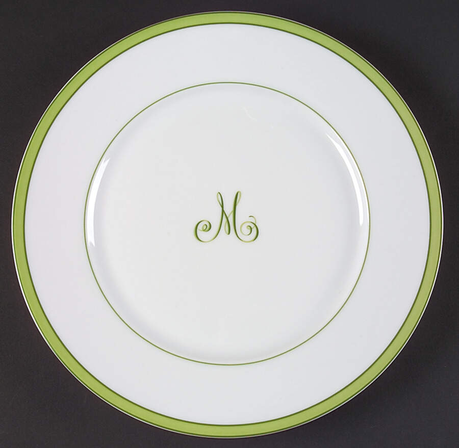 Tropic Green (Monogram) Dinner Plate by Raynaud-1