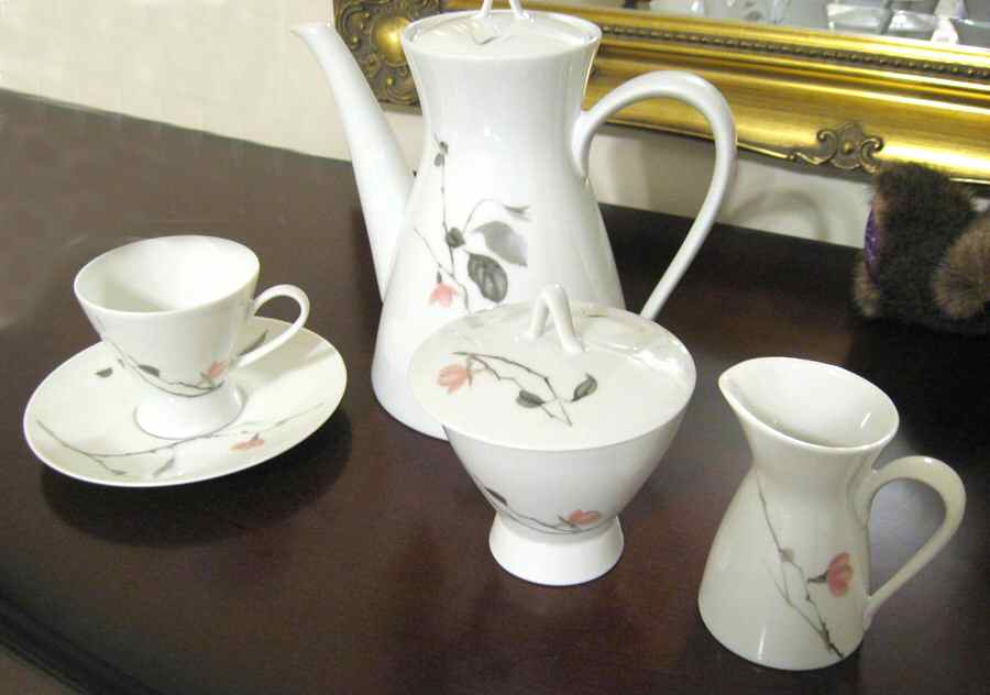 Japanese Quince (No Trim) Footed Demitasse Cup & Saucer Set by Rosenthal - Continental-1