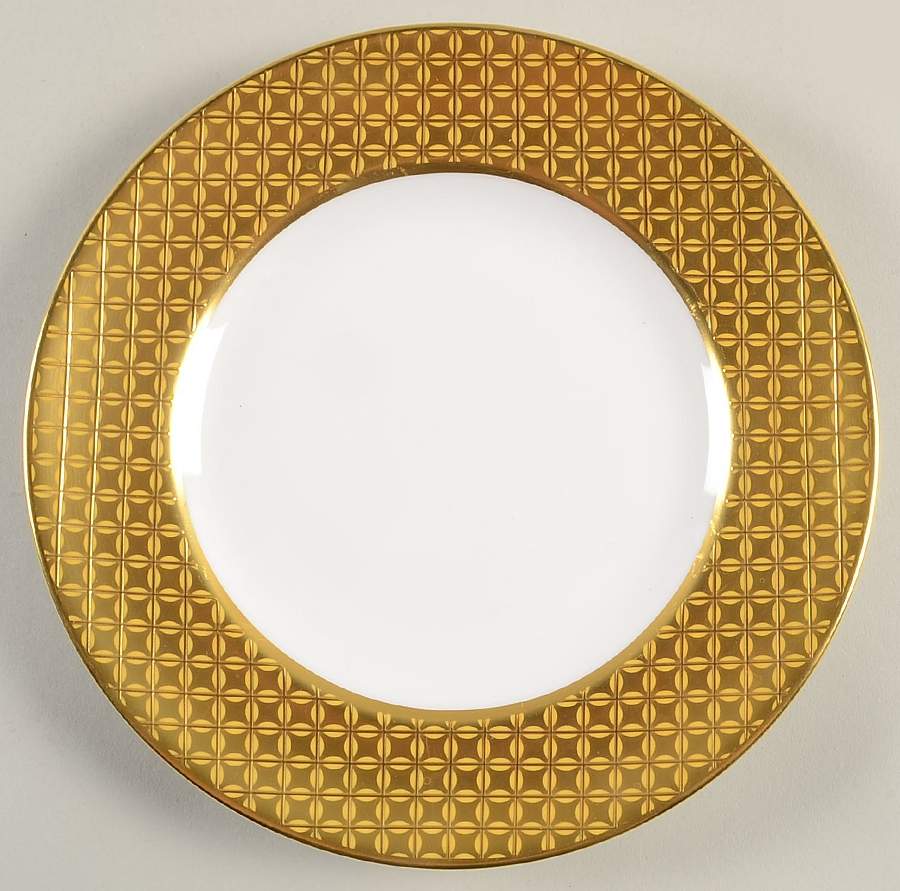 Kaleidoscope Yellow Salad Plate by Royal Crown Derby-1