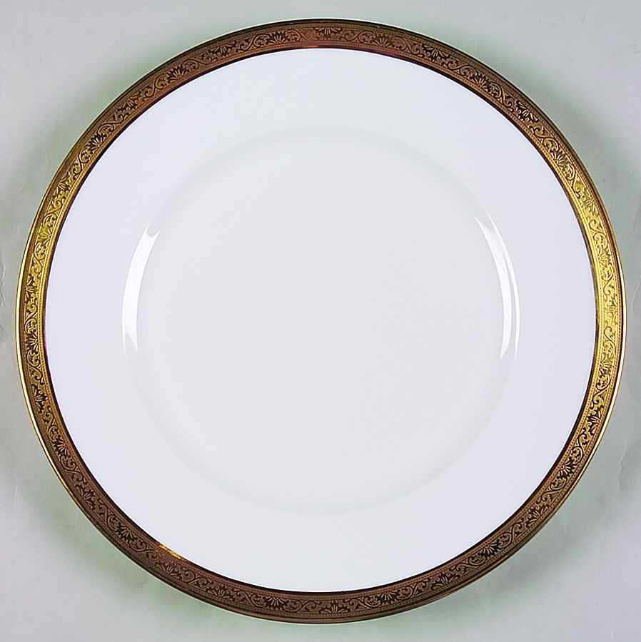Ambassador Gold (White, No Verge) Dinner Plate by Raynaud-1