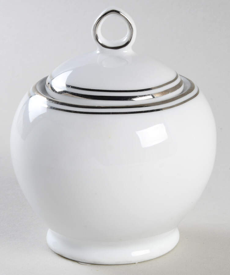 Platinum Charm Sugar Bowl & Lid by Royal Doulton-1