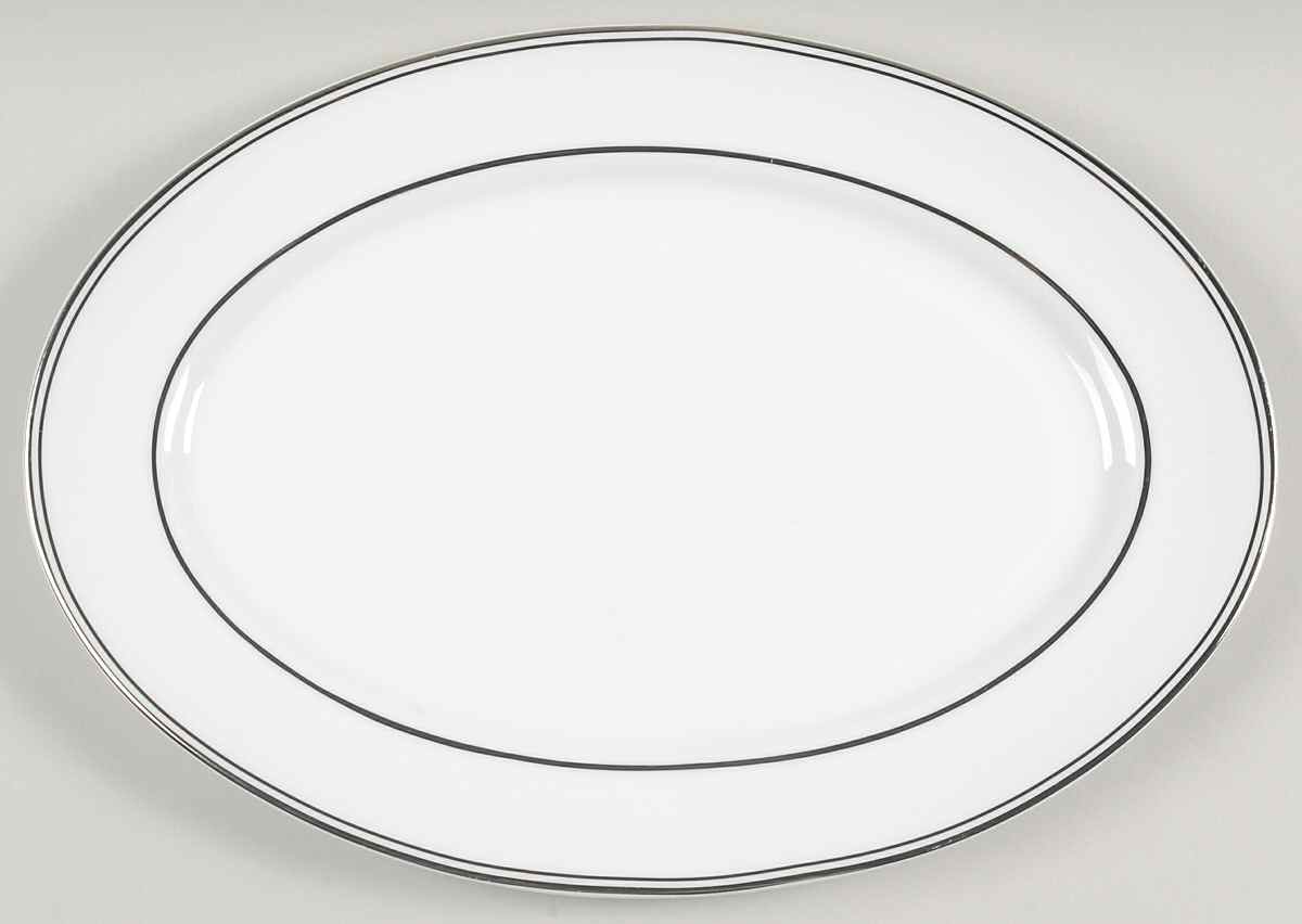 Platinum Charm 14" Oval Serving Platter by Royal Doulton-1