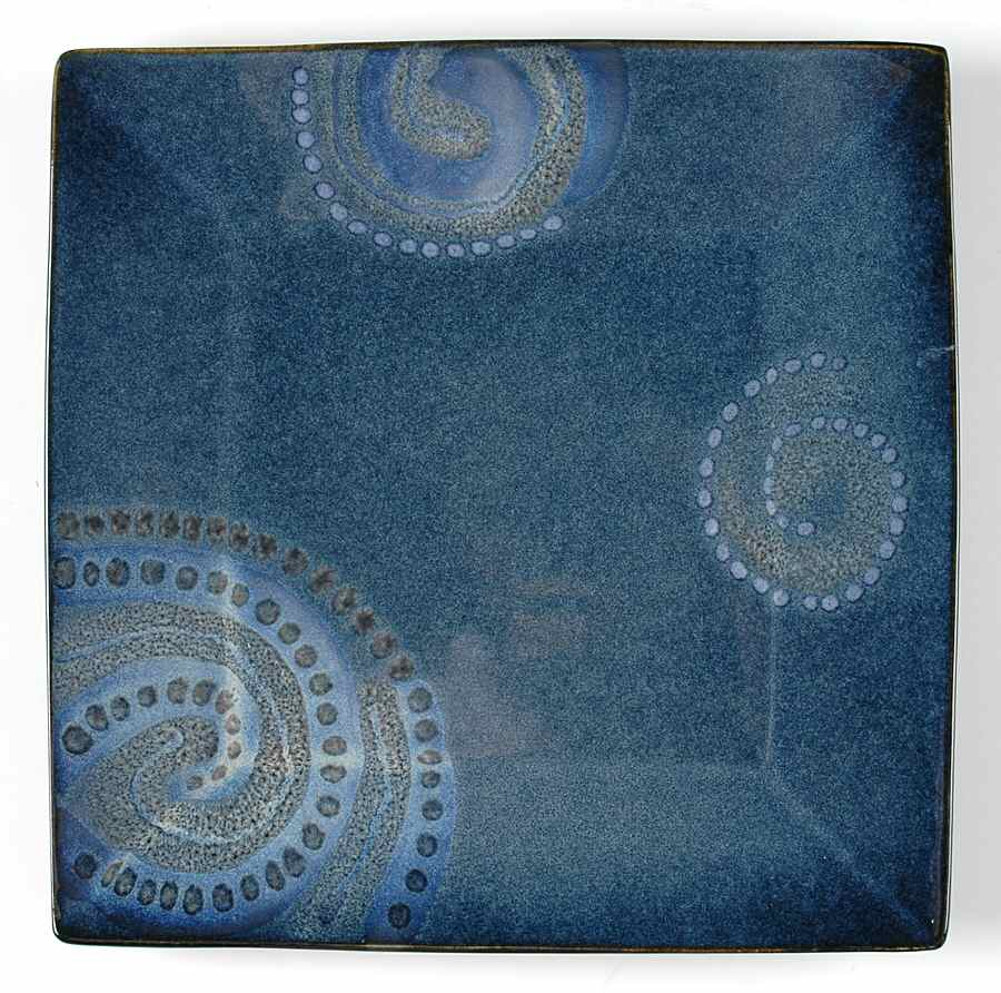 Vanilla Organic Blue Square Dinner Plate by Red Vanilla-1