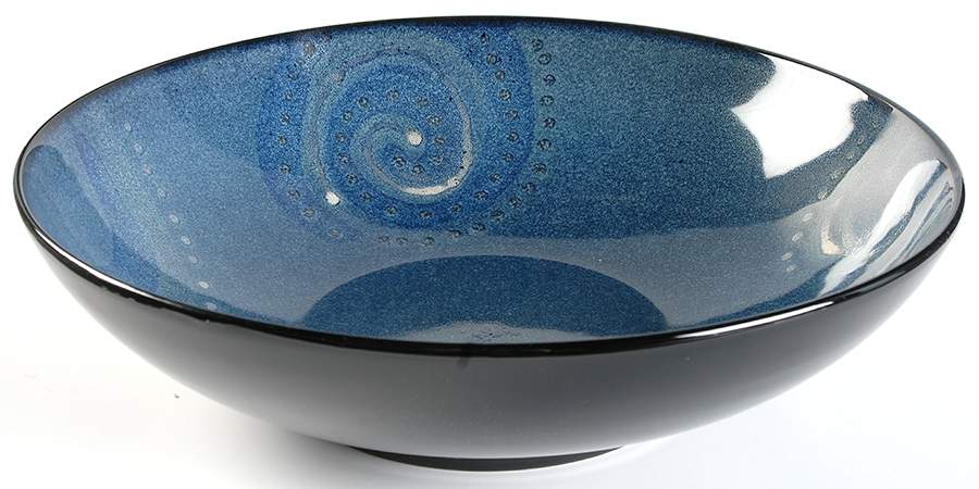 Vanilla Organic Blue 13" Round Serving Bowl by Red Vanilla-1