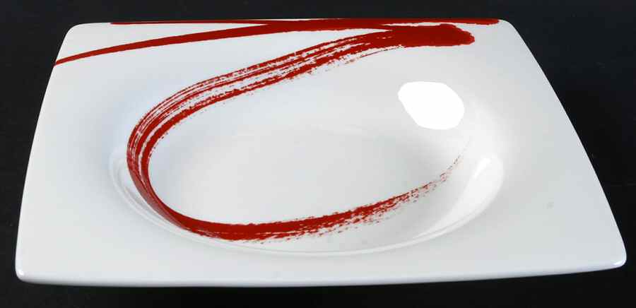 Paint It Red Rim Soup Bowl by Red Vanilla-1