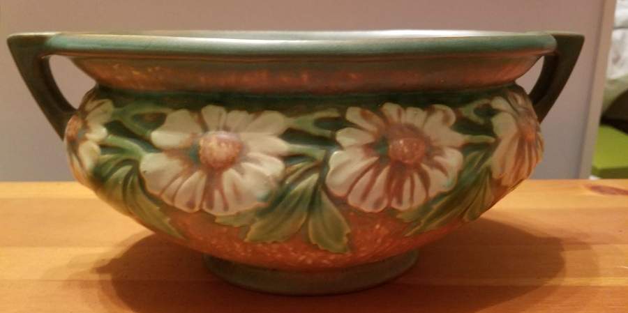 Dahlrose Terra Cotta 8" Centerpiece/Console Bowl by Roseville-1