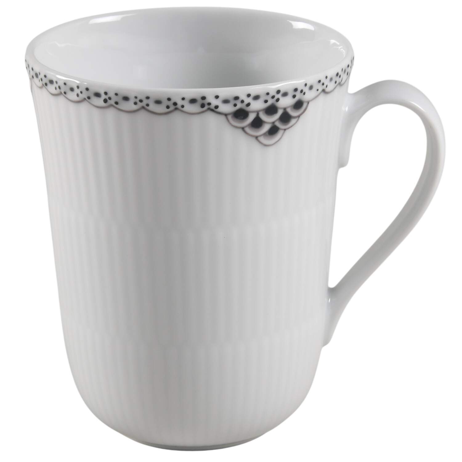 Black Fluted Half Lace Mug by Royal Copenhagen-1
