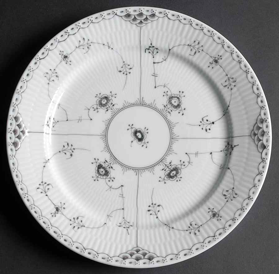 Black Fluted Half Lace Dinner Plate by Royal Copenhagen-1