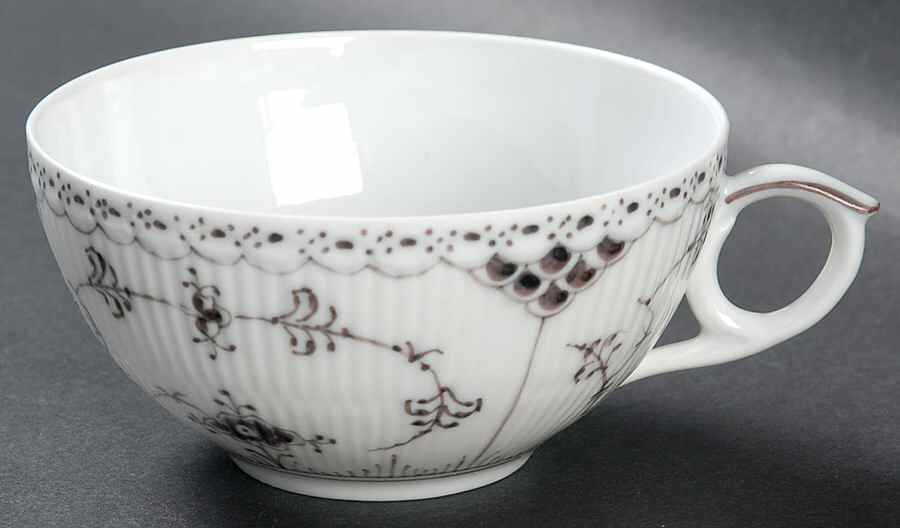 Black Fluted Half Lace Flat Cup by Royal Copenhagen-1