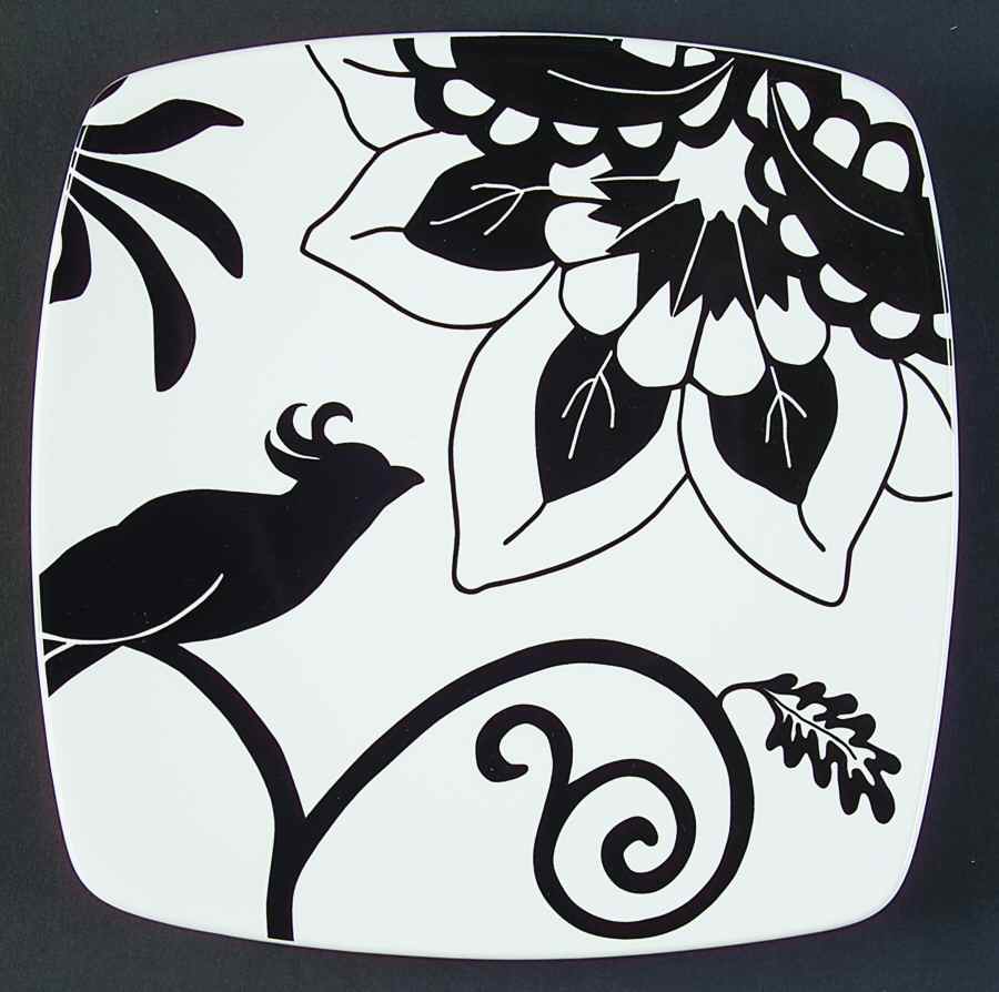 Songbird Black Salad Plate by Roscher & Co-1