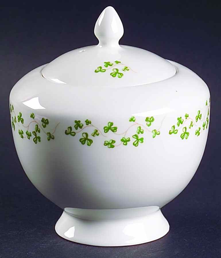 Trellis Shamrock (Century) Sugar Bowl & Lid by Royal Tara-1