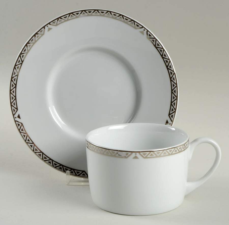 Platinum Flat Cup & Saucer Set by Royal Doulton-1