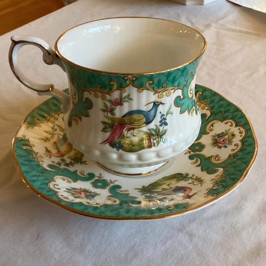 RIA69 Footed Cup & Saucer Set by Rosina-Queens-1