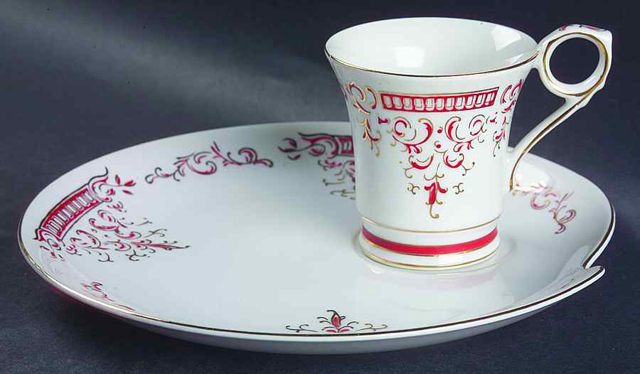 RN1 Gold and Red Snack Plate & Cup Set by Renaissance-1