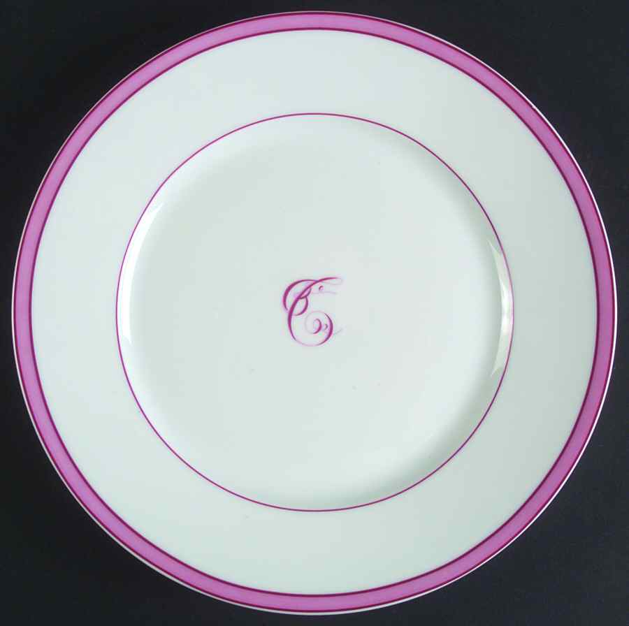 Tropic Pink (Monogram) Dinner Plate by Raynaud-1