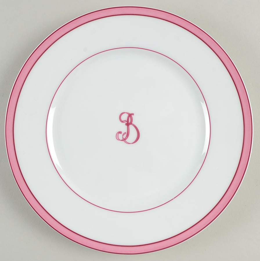 Tropic Pink (Monogram) Dessert Luncheon Plate by Raynaud-1