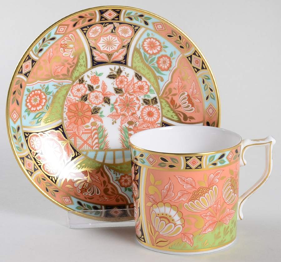Tien Manh Dinh Flat Demitasse Cup & Saucer Set by Royal Crown Derby-1