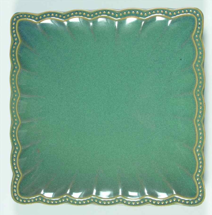 Hobnail Peacock Green (Square) Dinner Plate by Roscher & Co-1