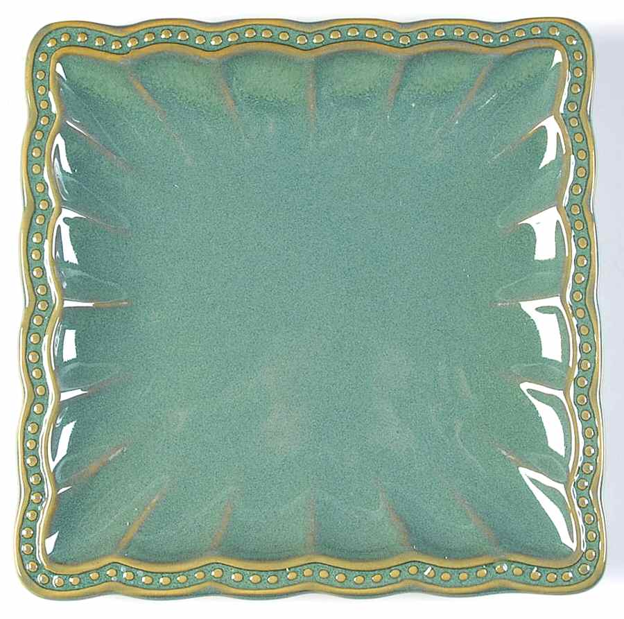 Hobnail Peacock Green (Square) Salad Plate by Roscher & Co-1