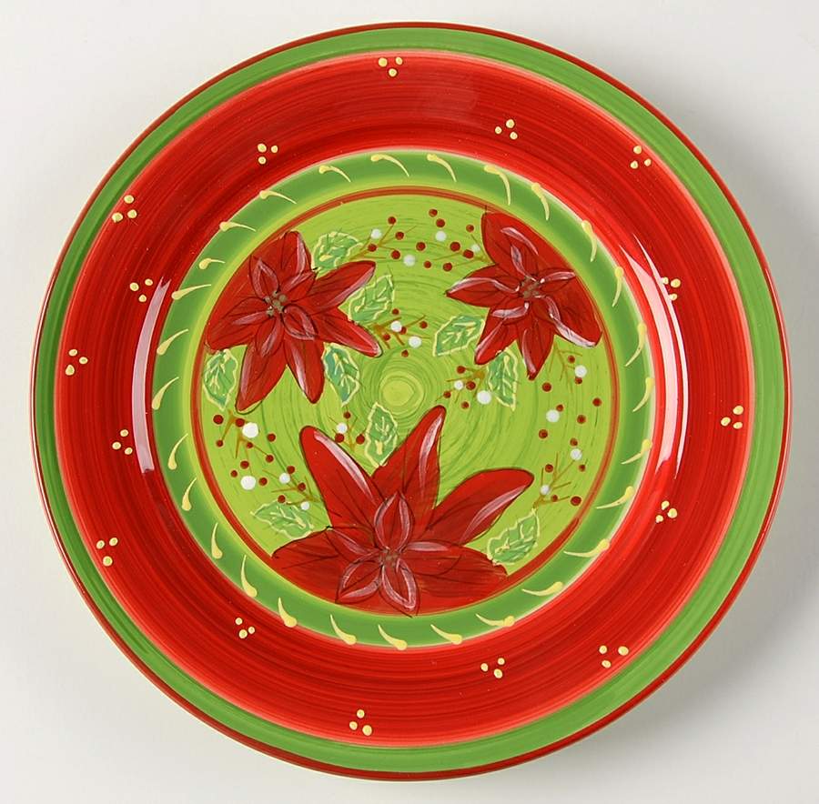 Holly Christmas Salad Plate by Romancing Provence-1