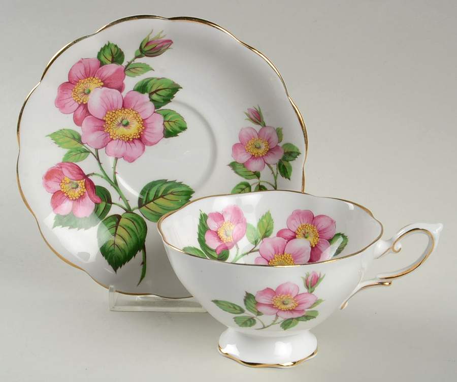 966 Footed Cup & Saucer Set by Royal Standard-1