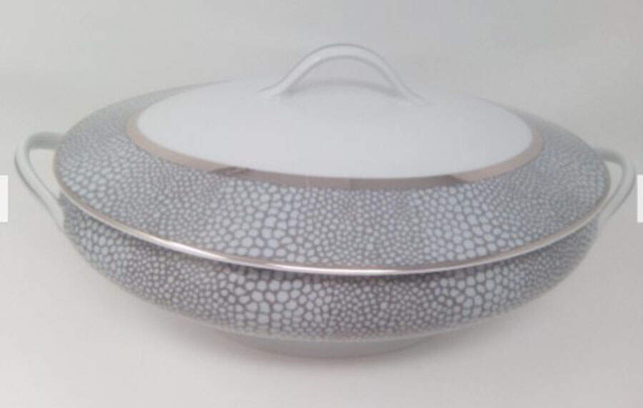 Makassar-Platinum Tureen &  Lid by Royal Limoges-1