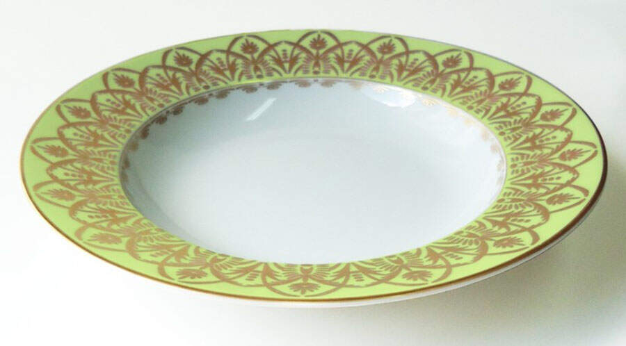 Oasis Green Large Rim Soup Bowl by Royal Limoges-1