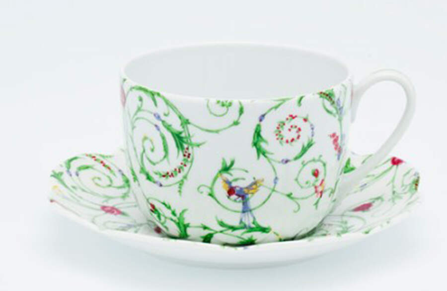 Fruits d'Ete' Flat Cup & Saucer Set by Royal Limoges-1