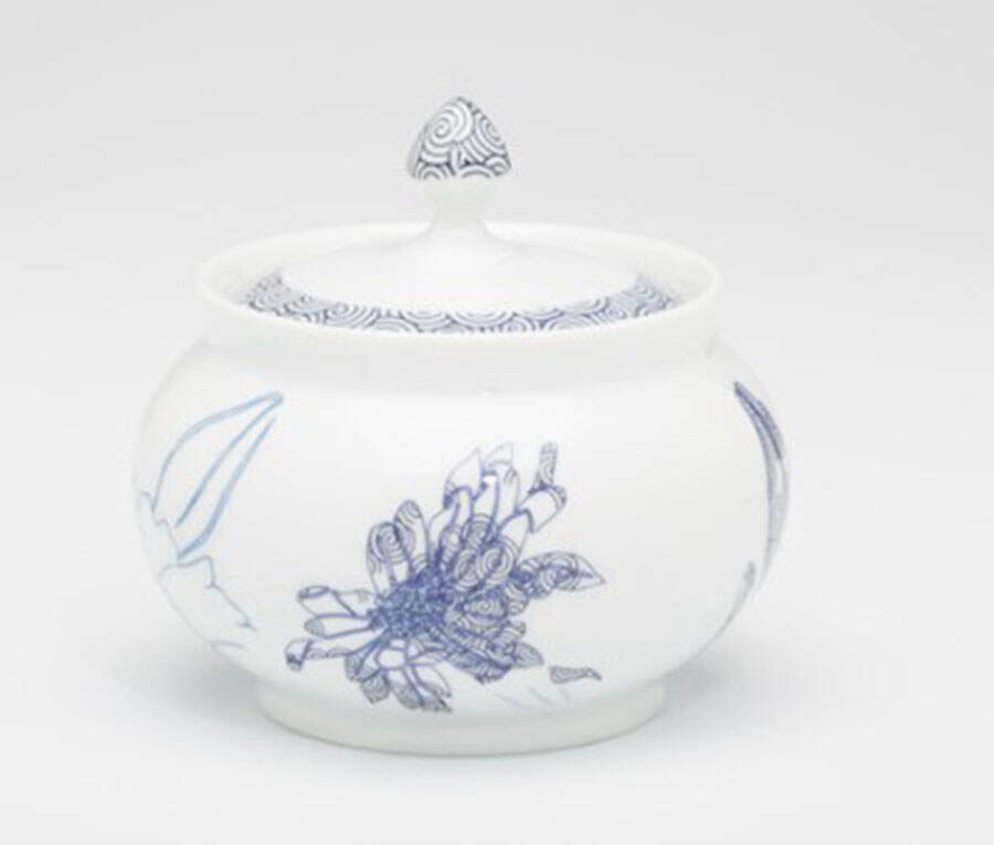 Reve Bleu Sugar Bowl & Lid by Royal Limoges-1