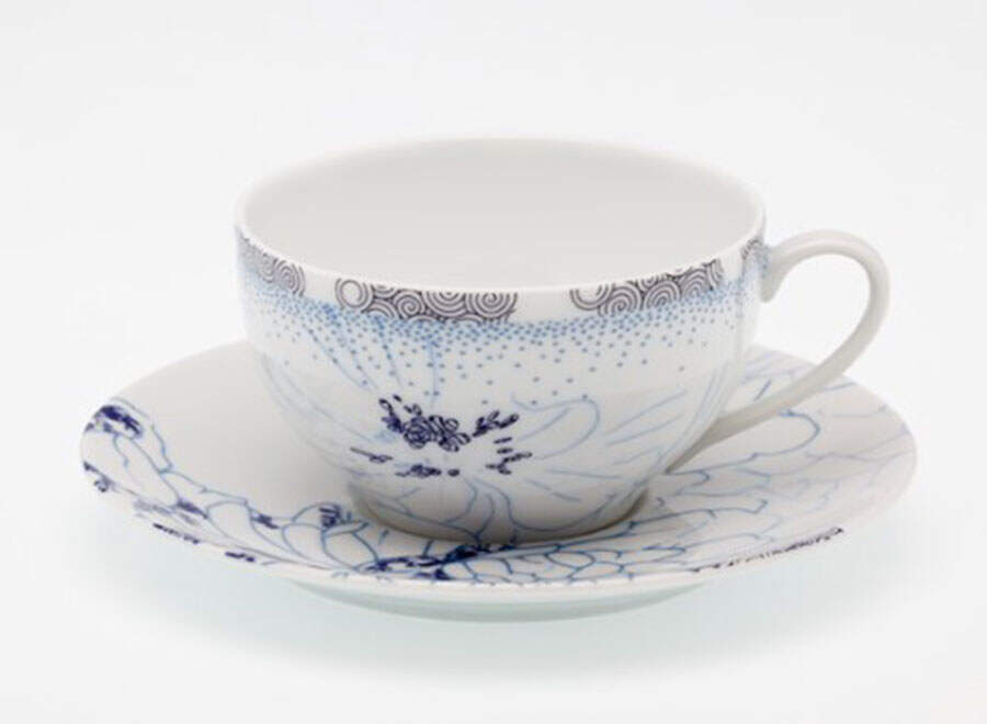 Reve Bleu Flat Cup & Saucer Set by Royal Limoges-1