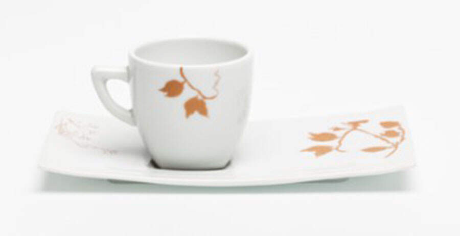 Herbier Zen Flat Demitasse Cup & Saucer Set by Royal Limoges-1