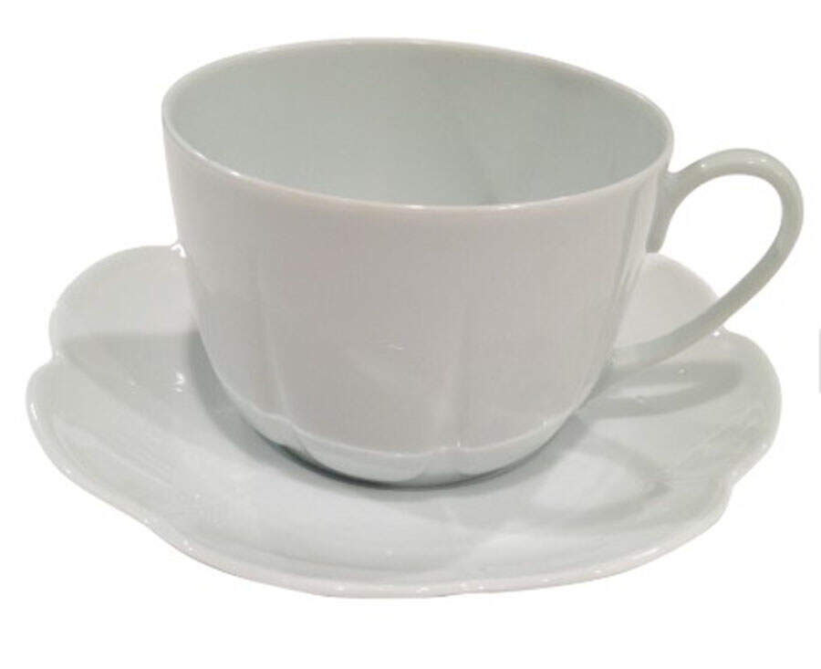 Nymphea White Breakfast Cup & Saucer Set by Royal Limoges-1