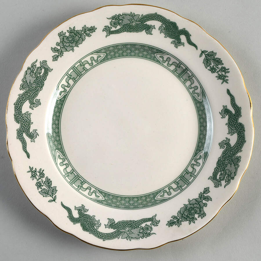 Dragon Green Salad Plate by Royal Cauldon-1