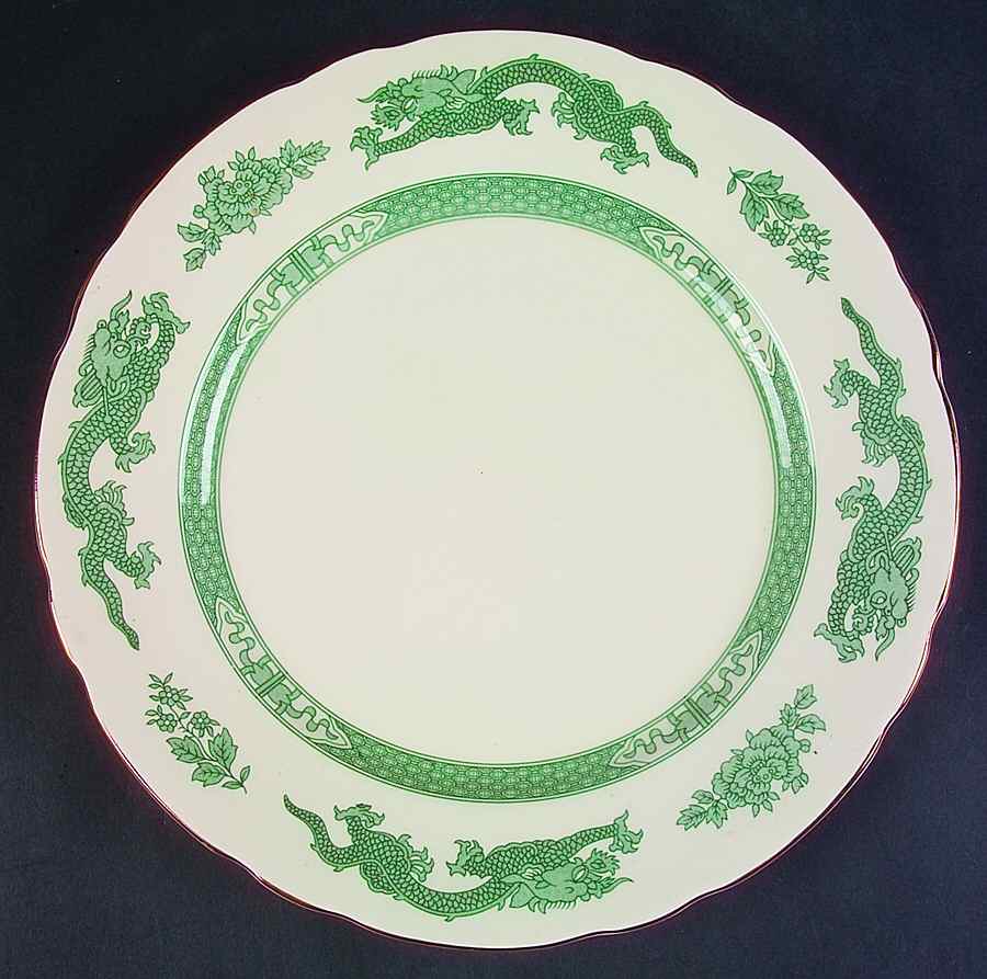 Dragon Green Dinner Plate by Royal Cauldon-1