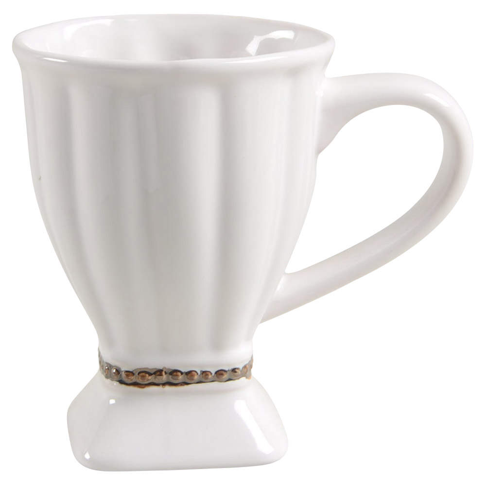 Hobnail White Platinum Mug by Roscher & Co-1