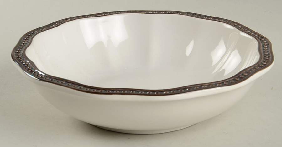 Hobnail White Platinum Coupe Soup Bowl by Roscher & Co-1