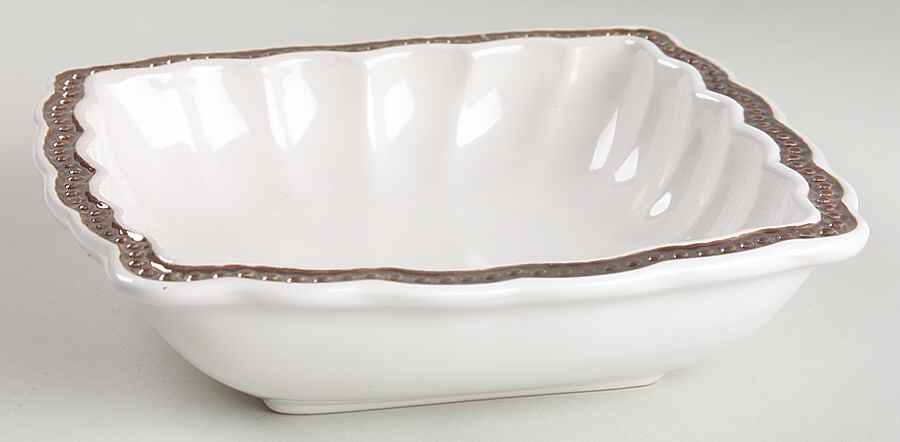 Hobnail White Platinum Square Soup/Cereal Bowl by Roscher & Co-1