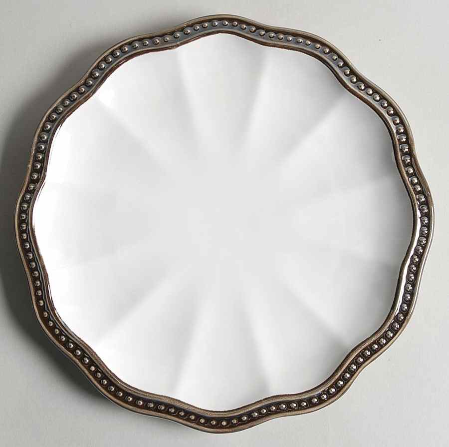 Hobnail White Platinum Salad Plate by Roscher & Co-1