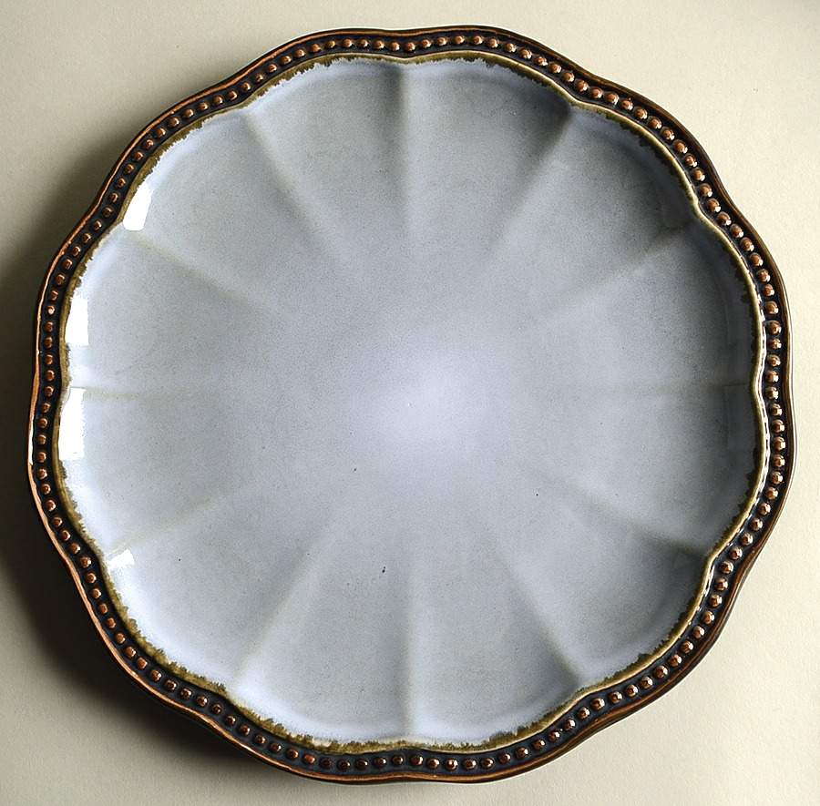 Hobnail Blue Gray Dinner Plate by Roscher & Co-1