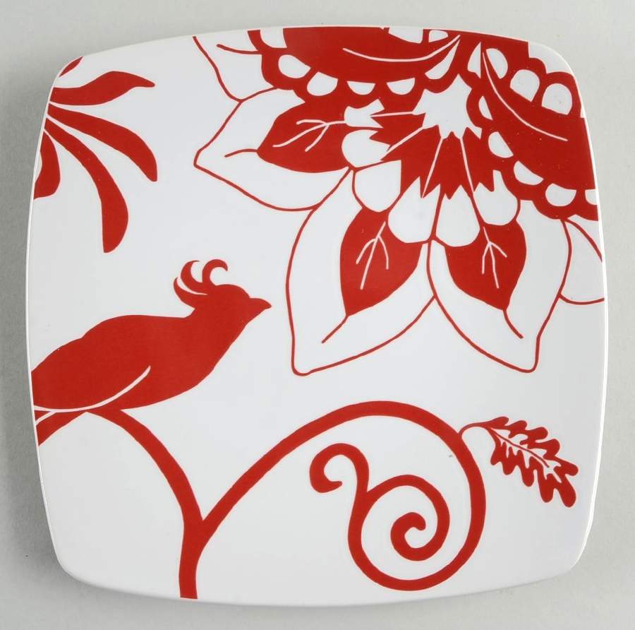 Songbird Red Salad Plate by Roscher & Co-1