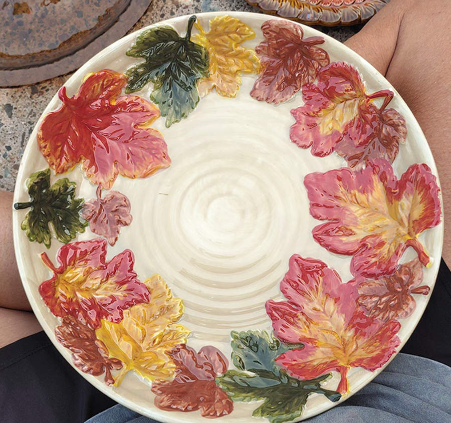 Turning Leaf Collection 12" Chop Plate (Round Platter) by Roscher & Co-1