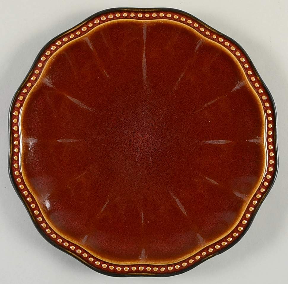 Hobnail Red Brick Salad Plate by Roscher & Co-1