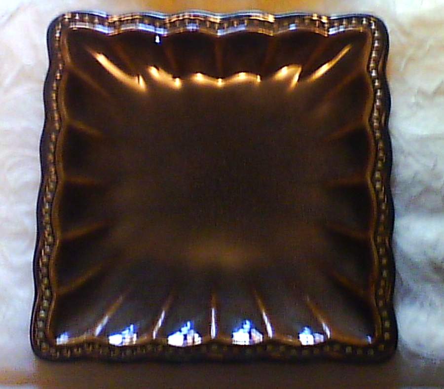 Hobnail Cocoa Square Salad Plate by Roscher & Co-1