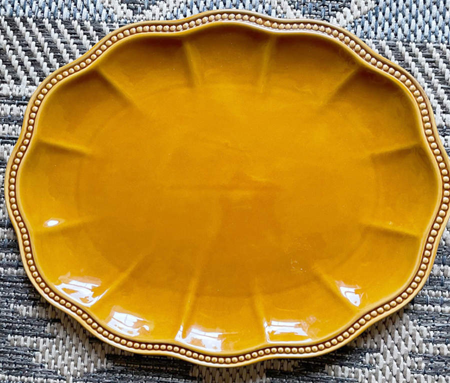 Hobnail Honey 16" Oval Serving Platter by Roscher & Co-1