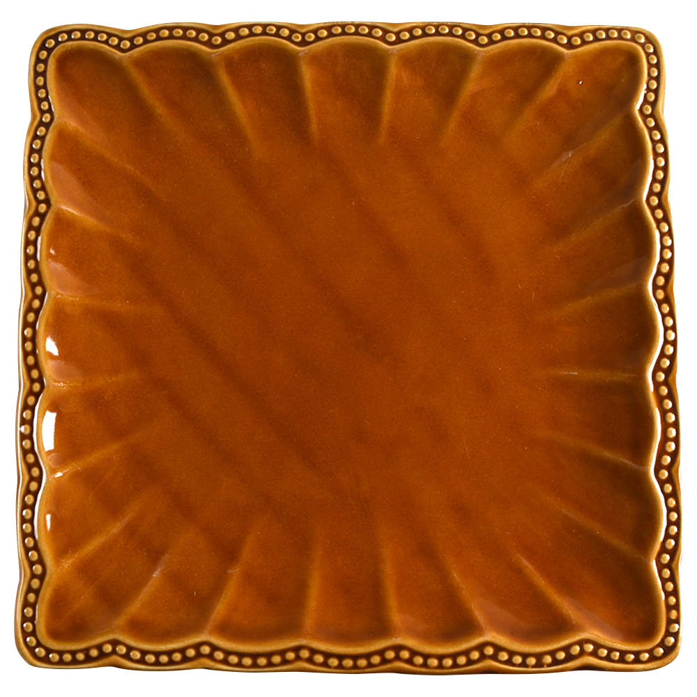 Hobnail Honey Square Dinner Plate by Roscher & Co-1